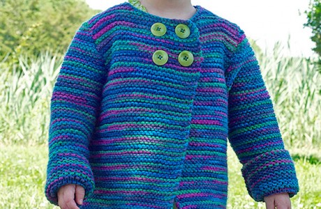 knit a simple swing coat for the little one in your life