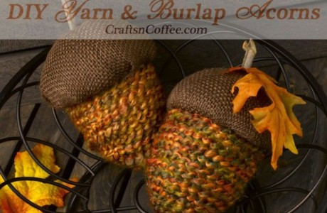 Make acorns out of extra yarn for a fun fall decoration.