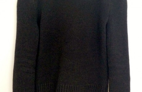 A machine knit sweater with details inspired by Jil Sandler