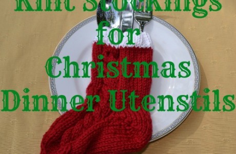 knit untensil stockings for the holiday table