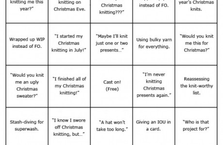Christmas Knitting Bingo! Do you have a bingo yet?
