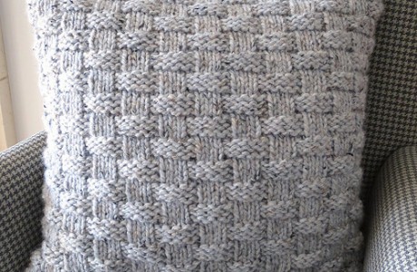 knit basketweave pillow