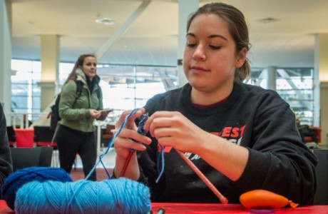 University of Cincinnati provides craft activities during finals week to calm students.