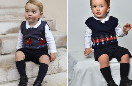 Knit a vest with standing guards similar to Prince George's!