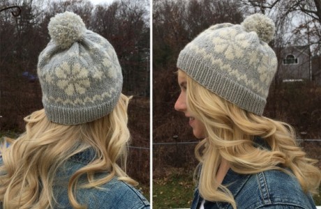 Knit a snowflake hat to ward off the flurries.