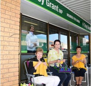 fracking protesters stage knit ins