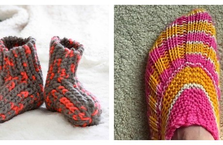 free, easy slipper knitting patterns