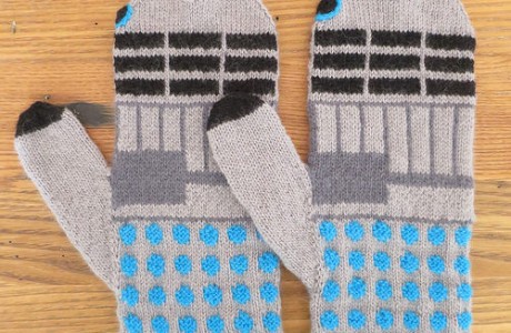 knit dalek mittens