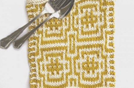 mosaic knit dish cloth