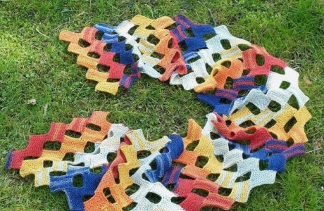 modular knit summer scarf
