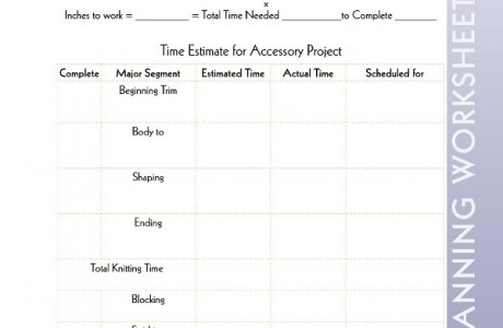 knitting planning worksheet