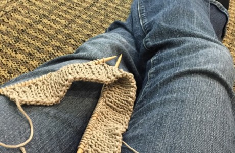 knitting in public