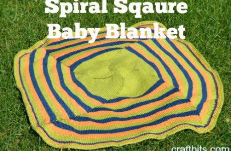 knit a fun spiral square baby blanket