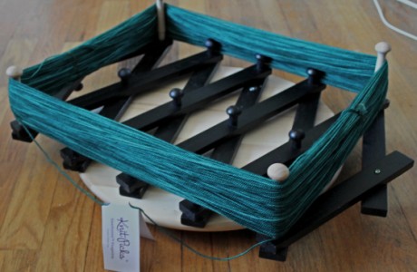 make your own yarn swift from thrift store materials