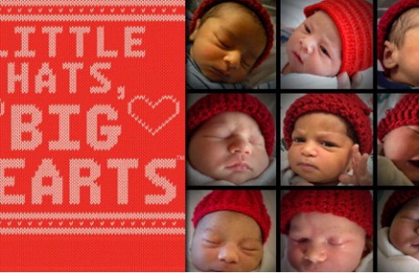knit little red hats for babies