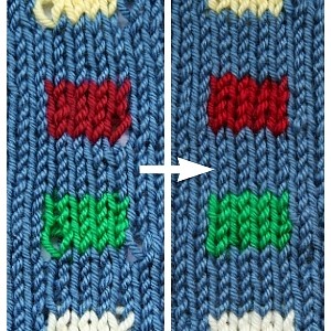 twist and lock method of color knitting