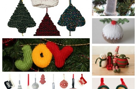 a collection of free christmas ornaments to knit
