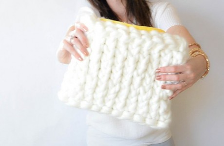 jumbo yarn knit bag