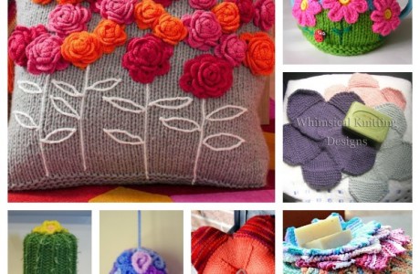 flower knitting patterns for home decor