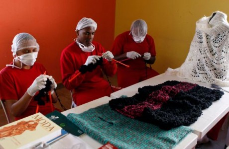 Inmates at one prison in Brazil knit for a fashion designer for reduced sentences.