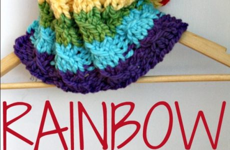 rainbow twist mock cable cowl