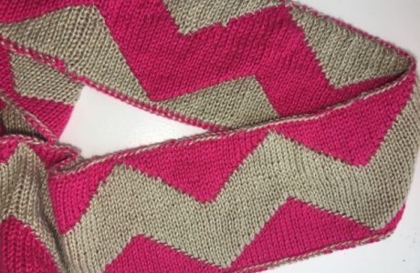 Knit a reversible, double knitting infinity scarf
