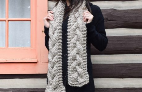 chunky cabled scarf free knitting pattern