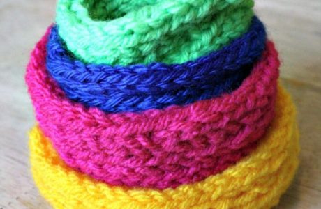 knit stacking bowl project for teens