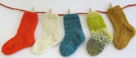 knit baby socks for the UK hand knitting association stocking appeal