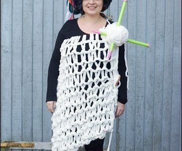 Knit a Halloween costume to be the crazy yarn lady.