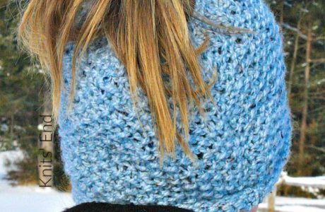 messy bun hat knitting pattern
