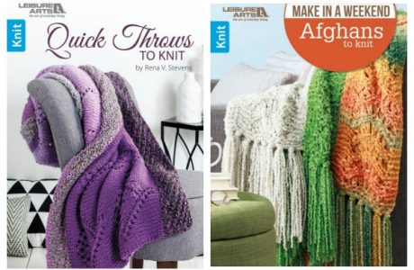 New afghan knitting books from Leisure Arts.
