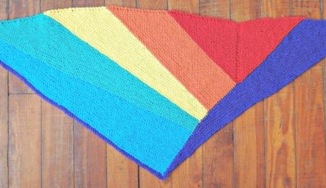 shifting rainbow shawl knitting pattern