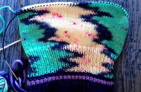 Play with planned pooling in your knitting.