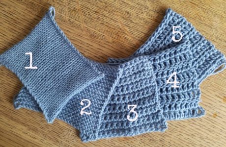 Yarn use in knitting versus crochet