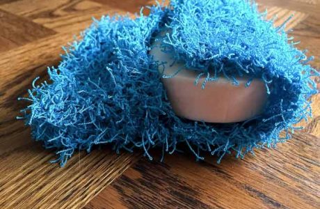 Exfoliating soap sack knitting pattern