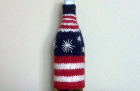 fourth of july felted bottle cozy