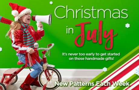 Christmas in July patterns from Red Heart.