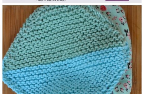 two tone bias knit washcloth