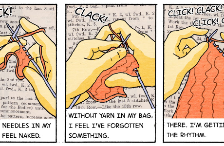 kinds of blue knitting comic