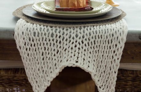 fall knit table runner