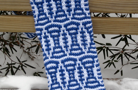 mosaic knit football scarf