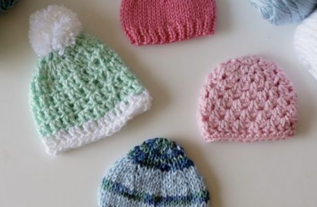 knit tiny hats for premature babies in Africa