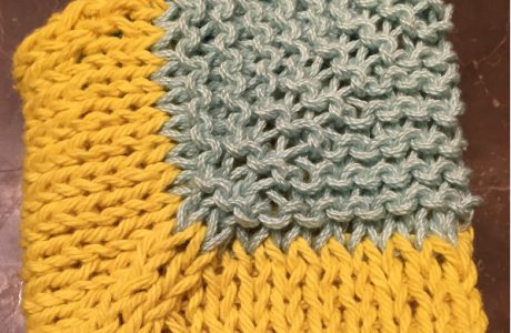 mitered garter stitch dishcloth pattern