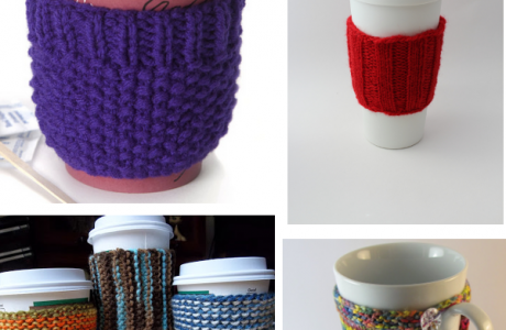 coffee cup cozy knitting patterns