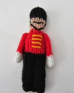 knit toy soldier christmas ornament
