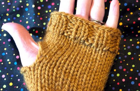 simple knit fingerless gloves
