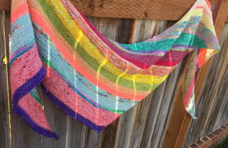 scrappy bias shawl knitting pattern