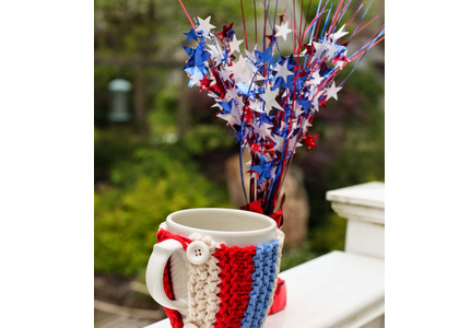 american flag coffee cup cozy