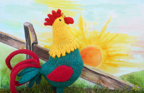 knit rooster pattern
